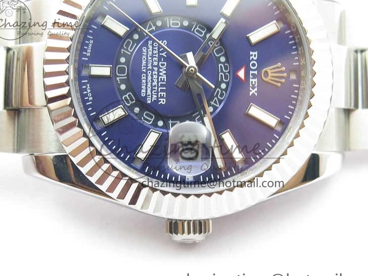 SS SS to Blue 9001 AIF on Bracelet A23J 326934 Sky-Dweller Dial 0201